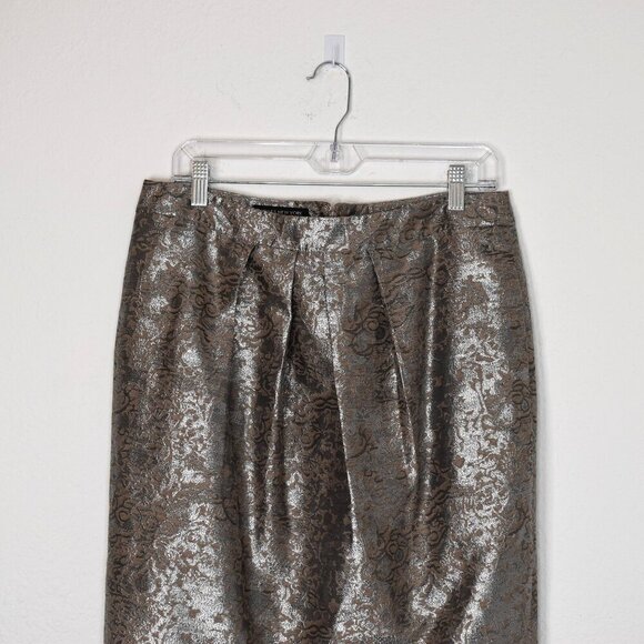 Jones New York Floral Brocade Skirt Sz 8 Cocktail Party Whimsigoth Neutral NWT - Picture 2 of 16